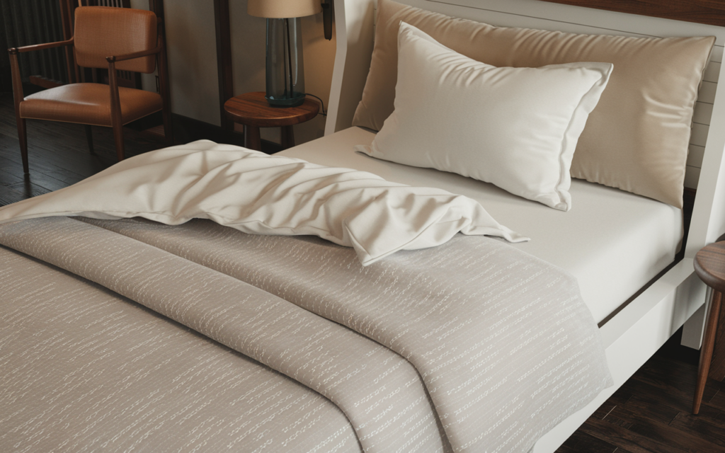 cotton percale sheets hotel bed